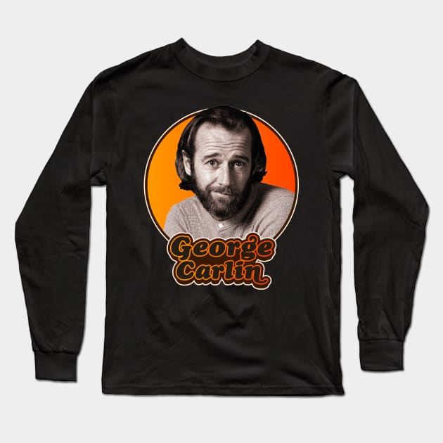 Retro George Carlin Tribute Long Sleeve T-Shirt by darklordpug